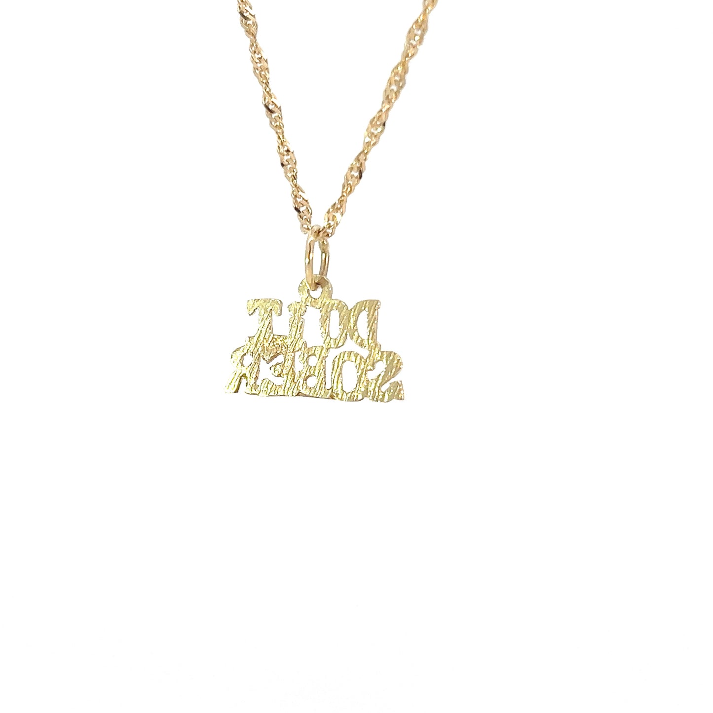 14k Gold, Sayings Pendant, "Do It Sober"
