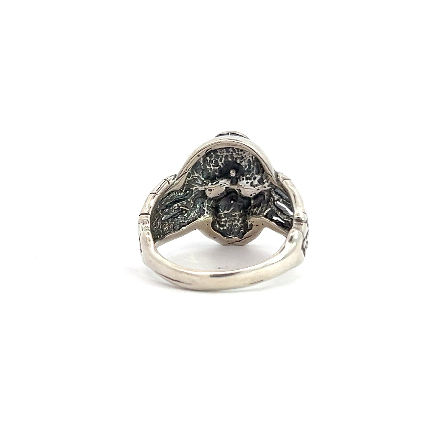 Sterling Silver Mens Ring Narcotics Anonymous NA Symbol Skull