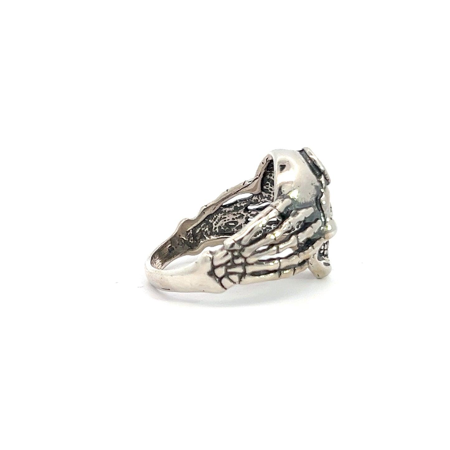 Sterling Silver Mens Ring Narcotics Anonymous NA Symbol Skull