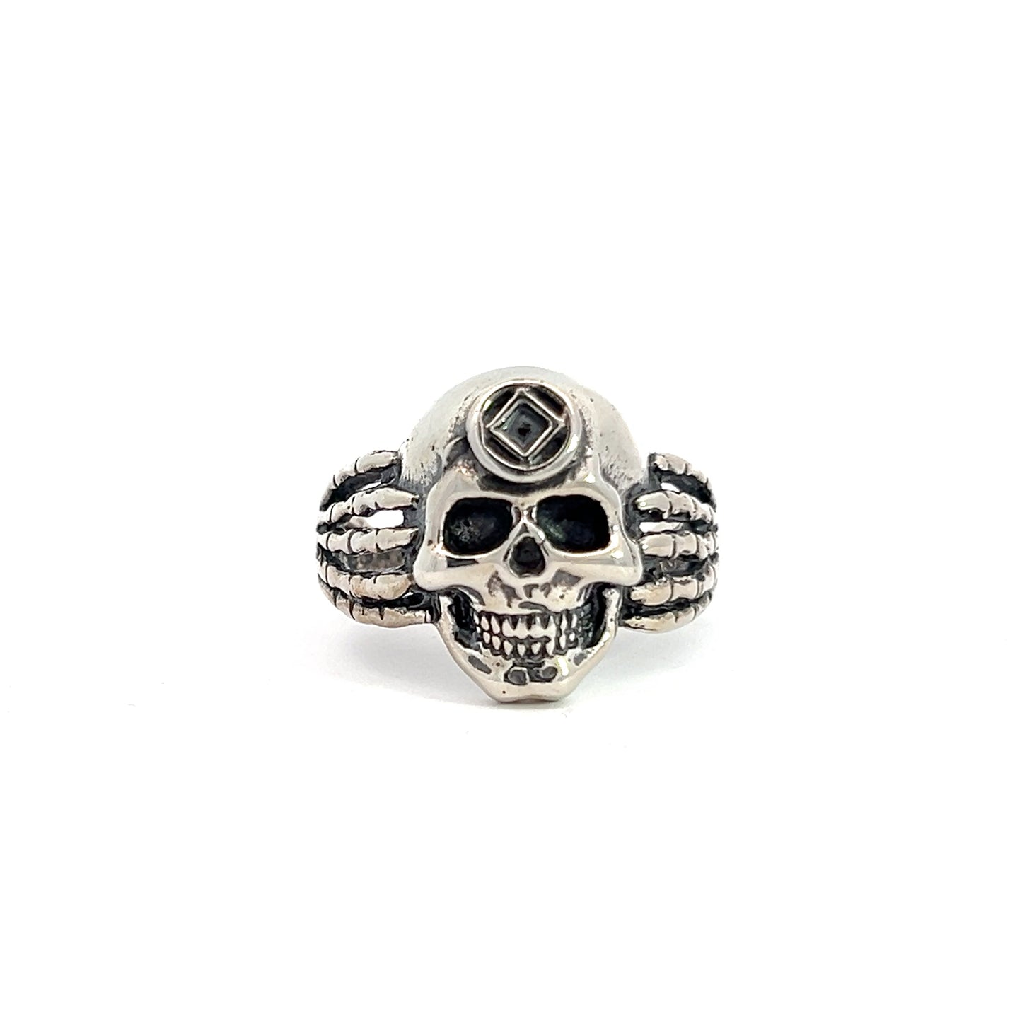 Sterling Silver Mens Ring Narcotics Anonymous NA Symbol Skull