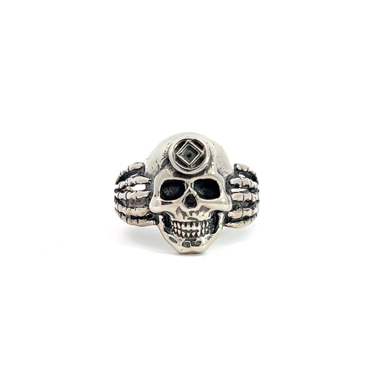 Sterling Silver Mens Ring Narcotics Anonymous NA Symbol Skull