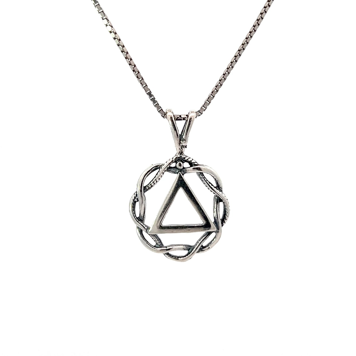 Sterling Silver AA Pendant – Basket Weave Circle, Medium Size, 2.4g, Hand-Finished & Oxidized
