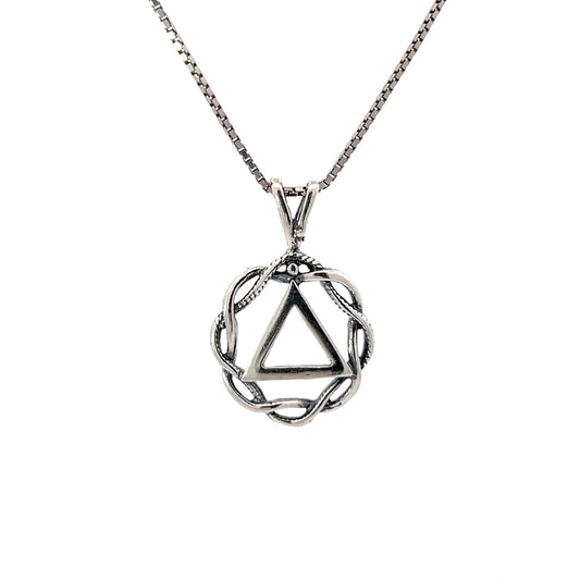 Sterling Silver AA Pendant – Basket Weave Circle, Medium Size, 2.4g, Hand-Finished & Oxidized
