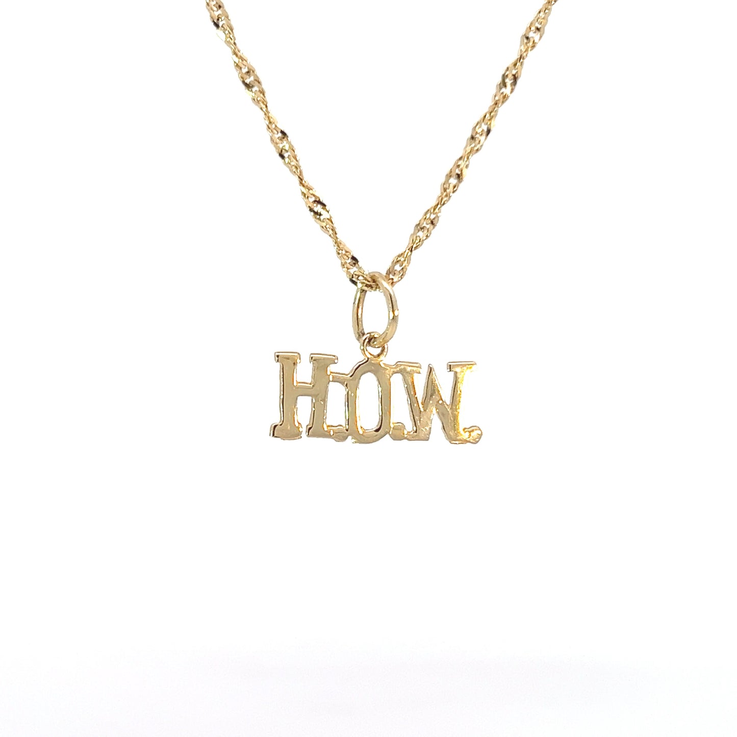 14K Gold, Sayings Pendant, "H.O.W."