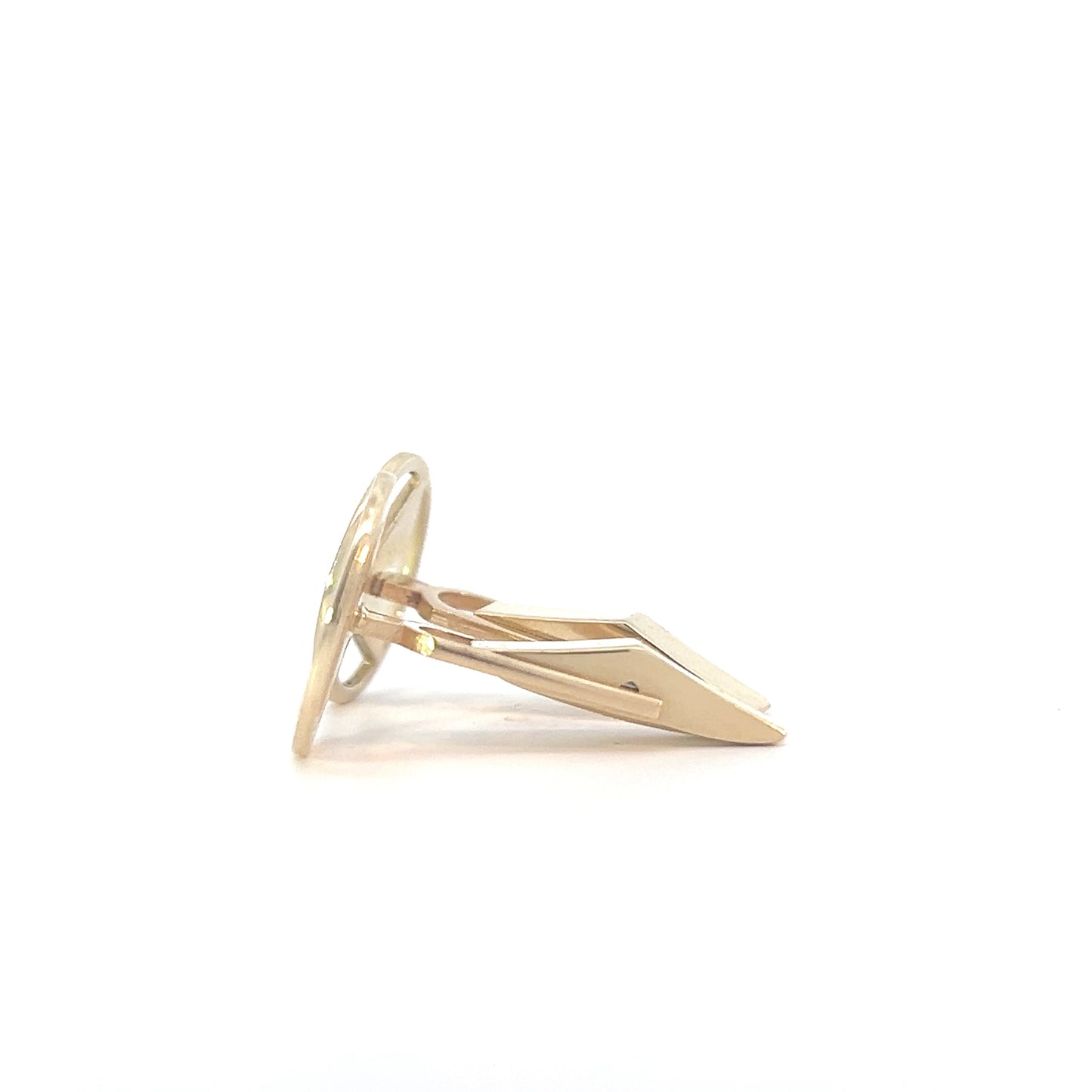 14k Gold Cuff Links, Alcoholics Anonymous AA Circle Triangle in Solid Coin Style Finish