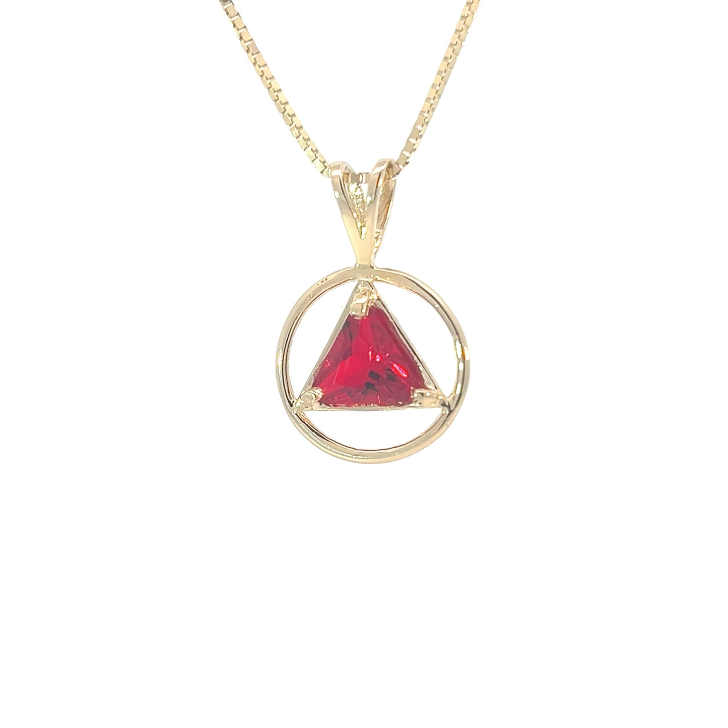 14k Gold AA Pendant – Open Heart with Circle Triangle Symbol, Medium Size, 3.1g, Pendant Only
