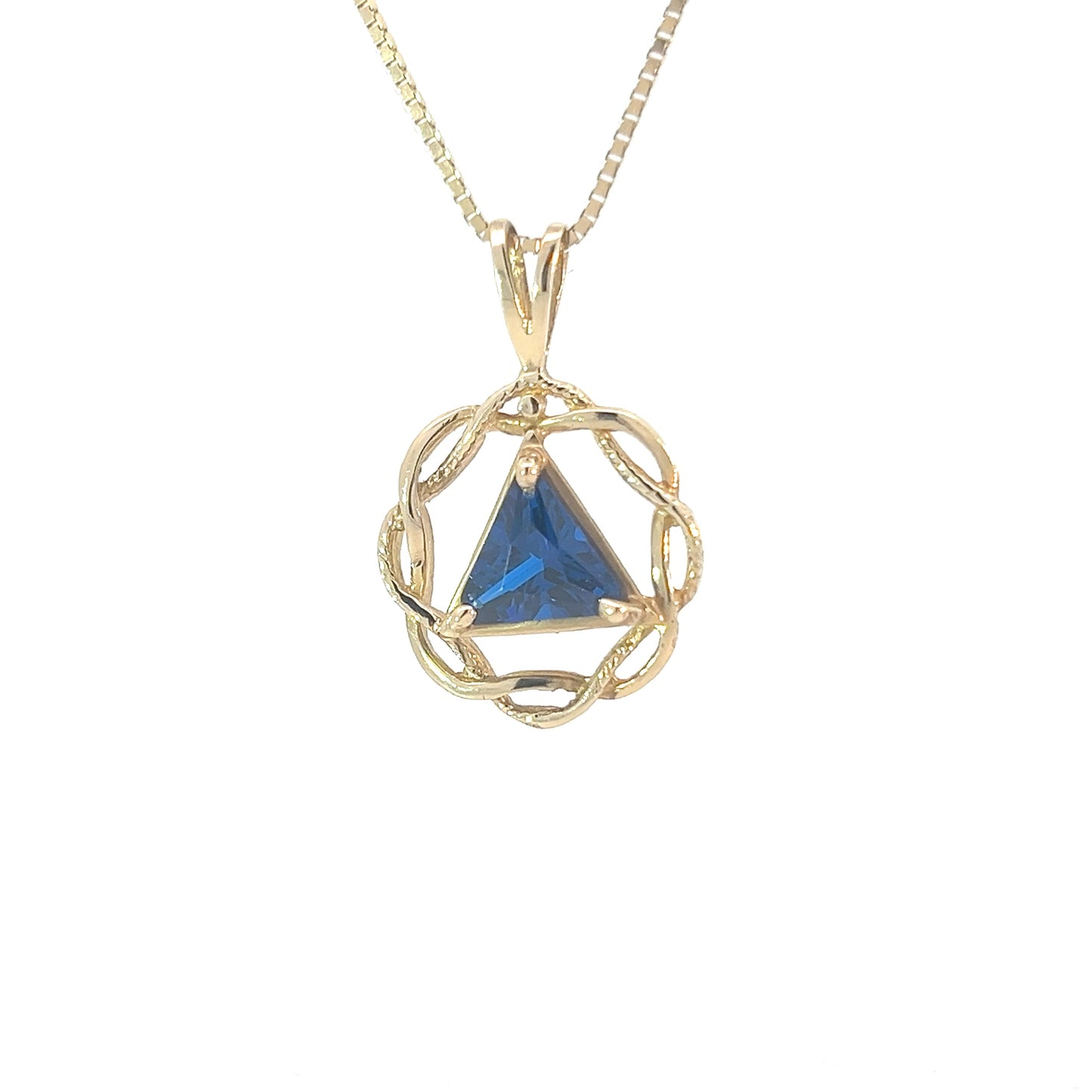 14k Gold Pendant, Medium Size, Basket Weave Style, Available in 12 Different Birthstones