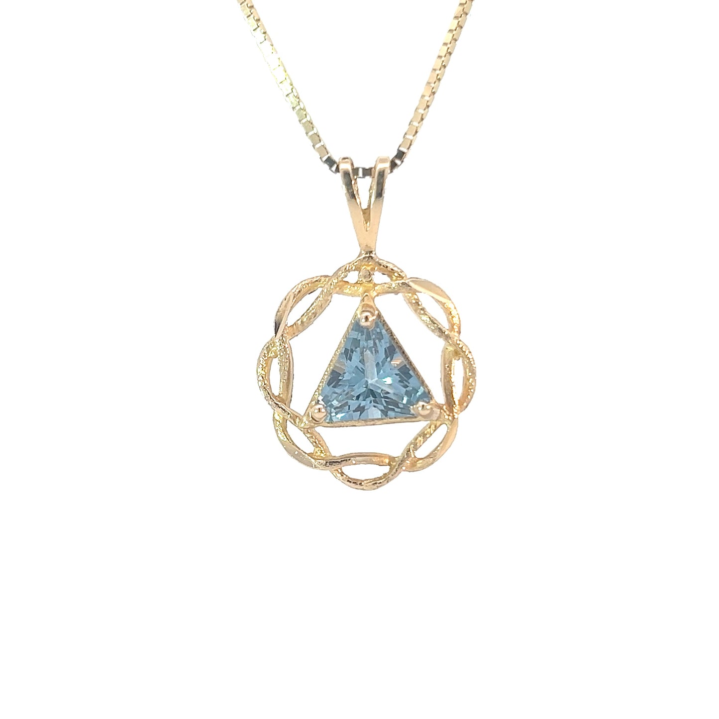 14k Gold Pendant, Medium Size, Basket Weave Style, Available in 12 Different Birthstones