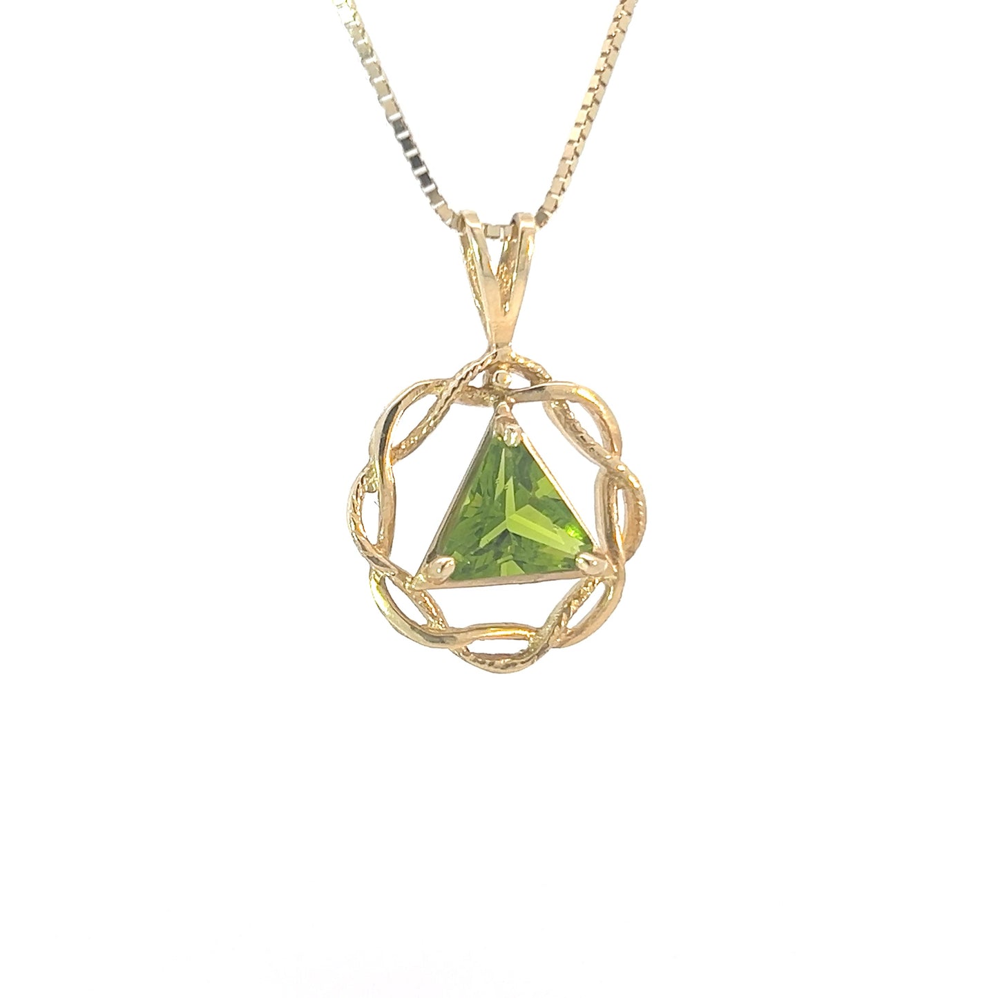 14k Gold Pendant, Medium Size, Basket Weave Style, Available in 12 Different Birthstones