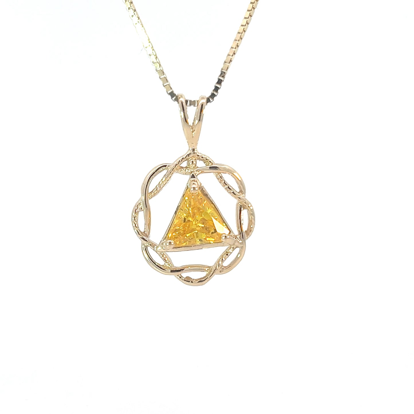 14k Gold Pendant, Medium Size, Basket Weave Style, Available in 12 Different Birthstones