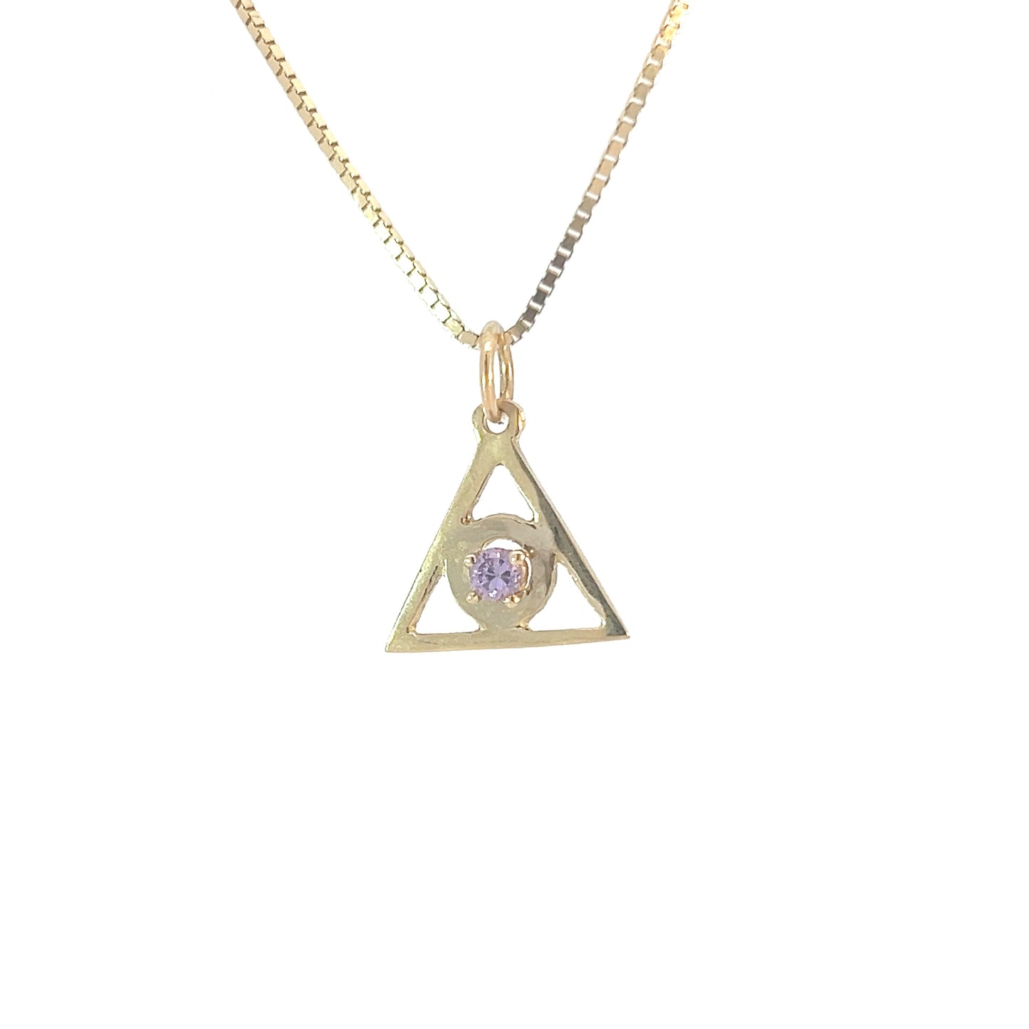 14k Gold Pendant, Medium Size, Family Recovery Symbol, Available in 12 Different Birthstones