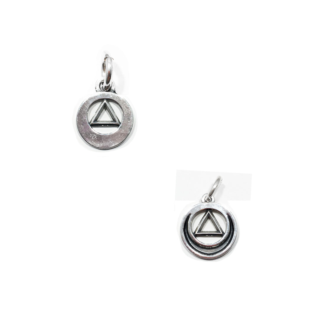 Sterling Silver AA Circle Triangle Pendant, Small