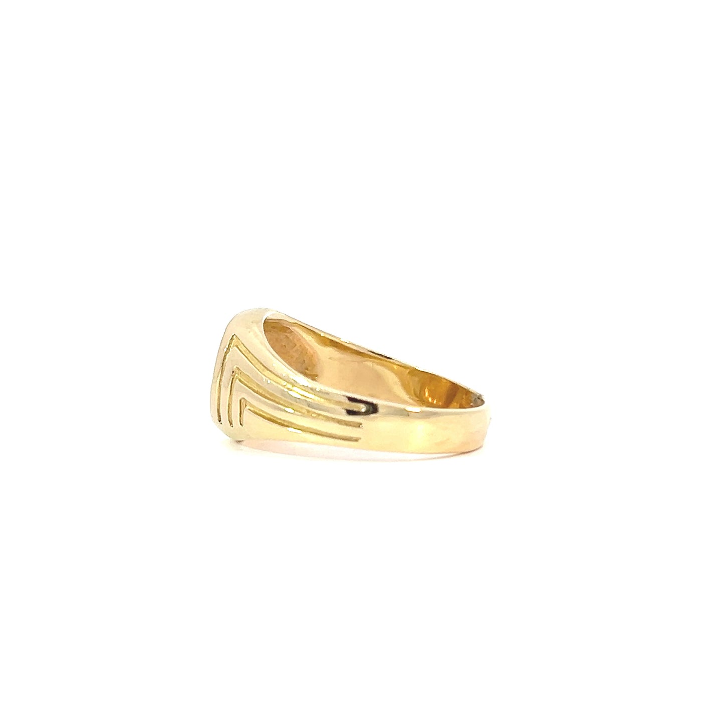 14k Gold Mens Ring, Alcoholics Anonymous AA, Deco Signet Style