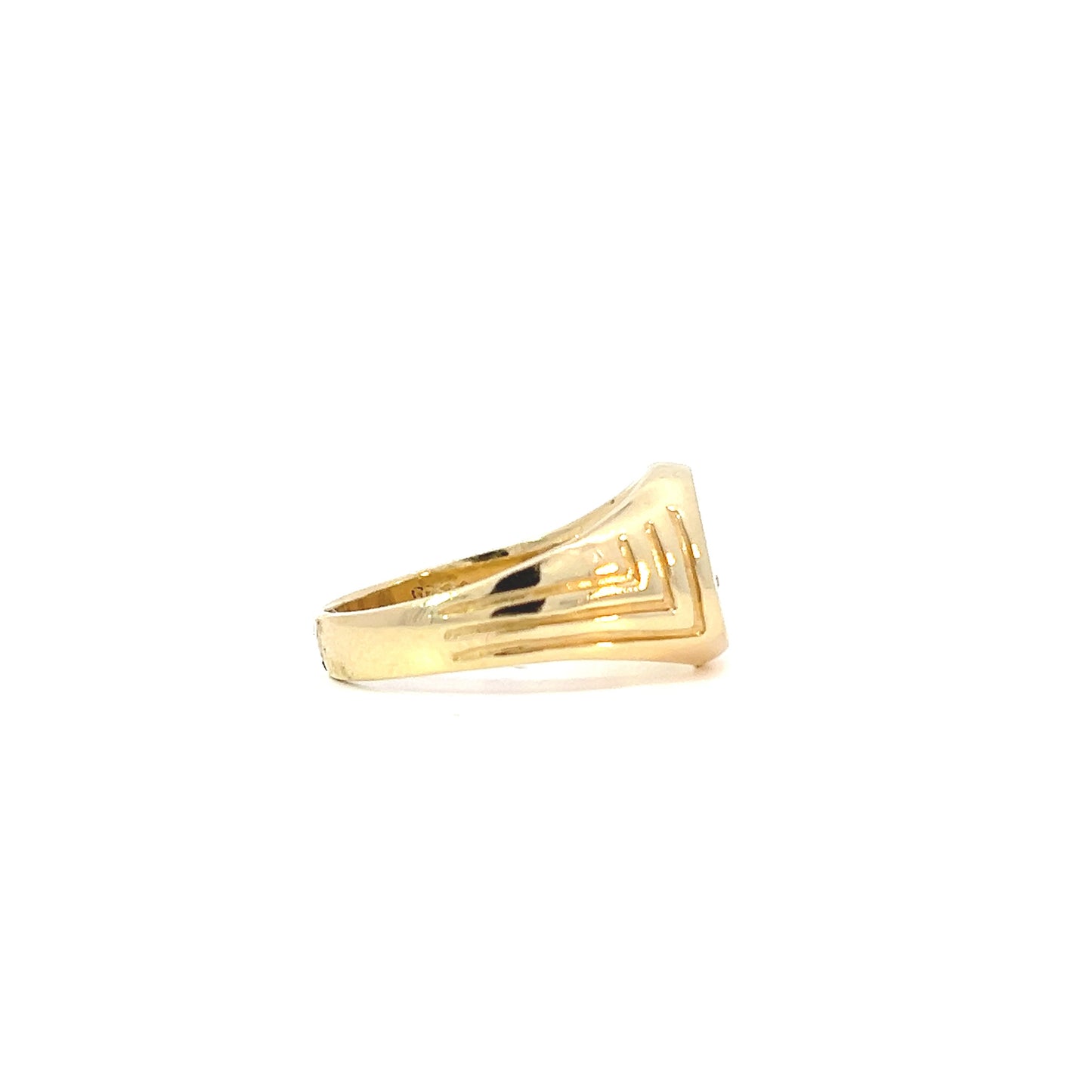 14k Gold Mens Ring, Alcoholics Anonymous AA, Deco Signet Style