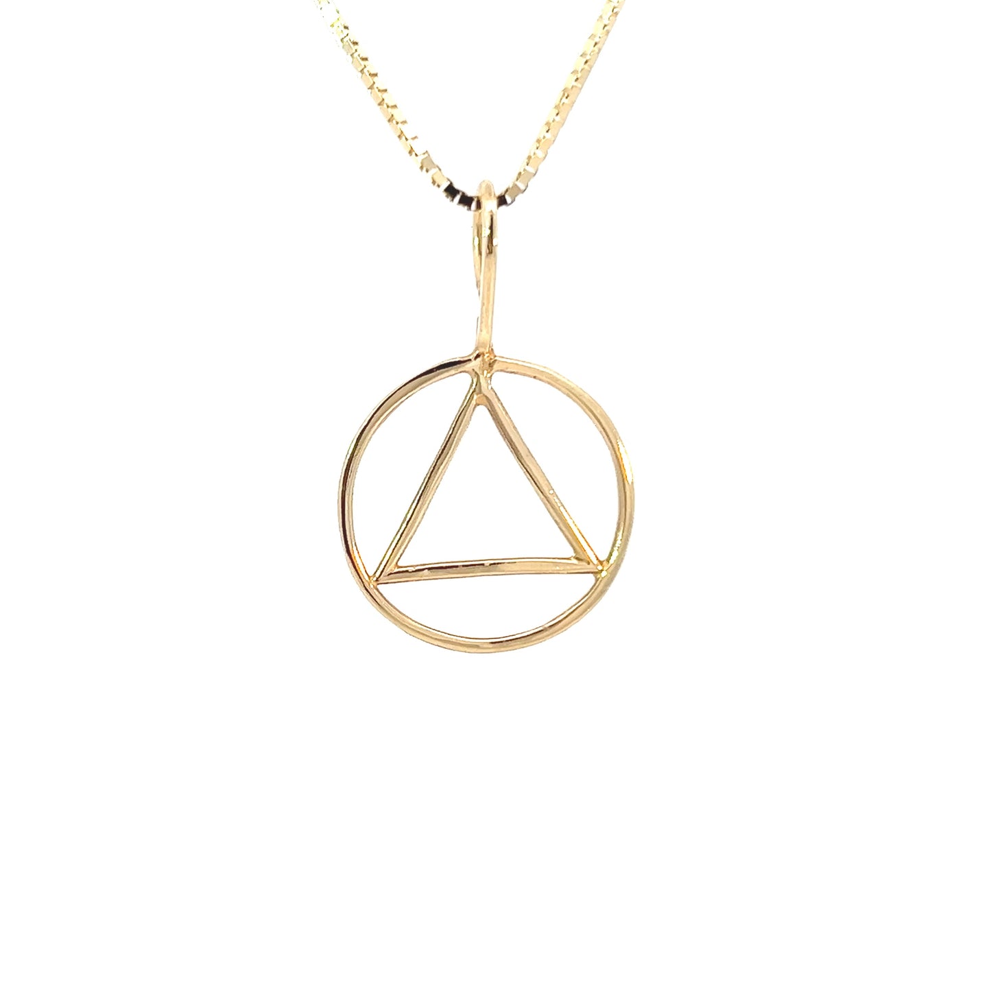 14k Gold Simple Wire Look Pendant Medium Size