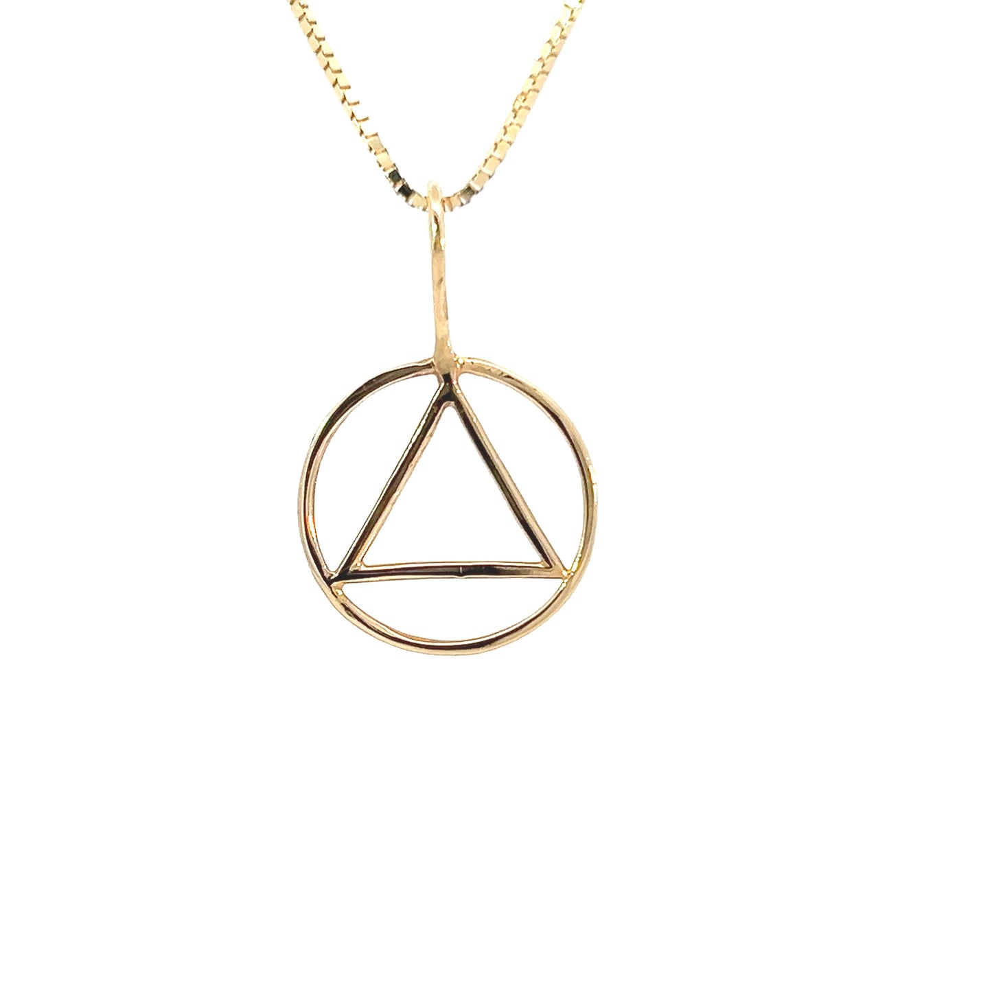 14k Gold Simple Wire Look Pendant Medium Size