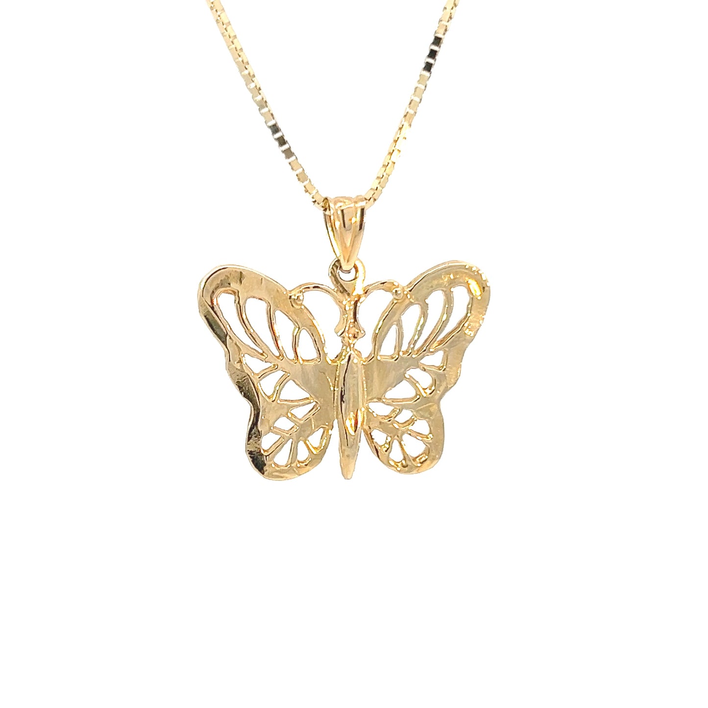 14k Gold Pendant, Beautiful Butterfly