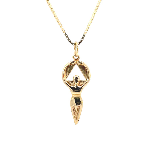 14k Gold AA Pendant – Women in Recovery Symbol, Medium Size, 2.0g, Hand-Finished, Pendant Only