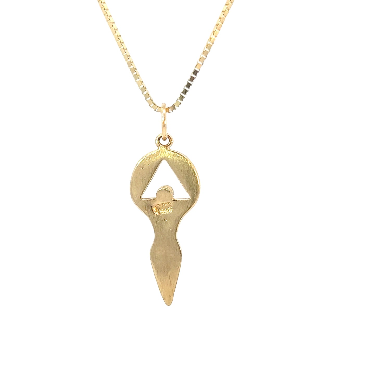 14k Gold AA Pendant – Women in Recovery Symbol, Medium Size, 2.0g, Hand-Finished, Pendant Only