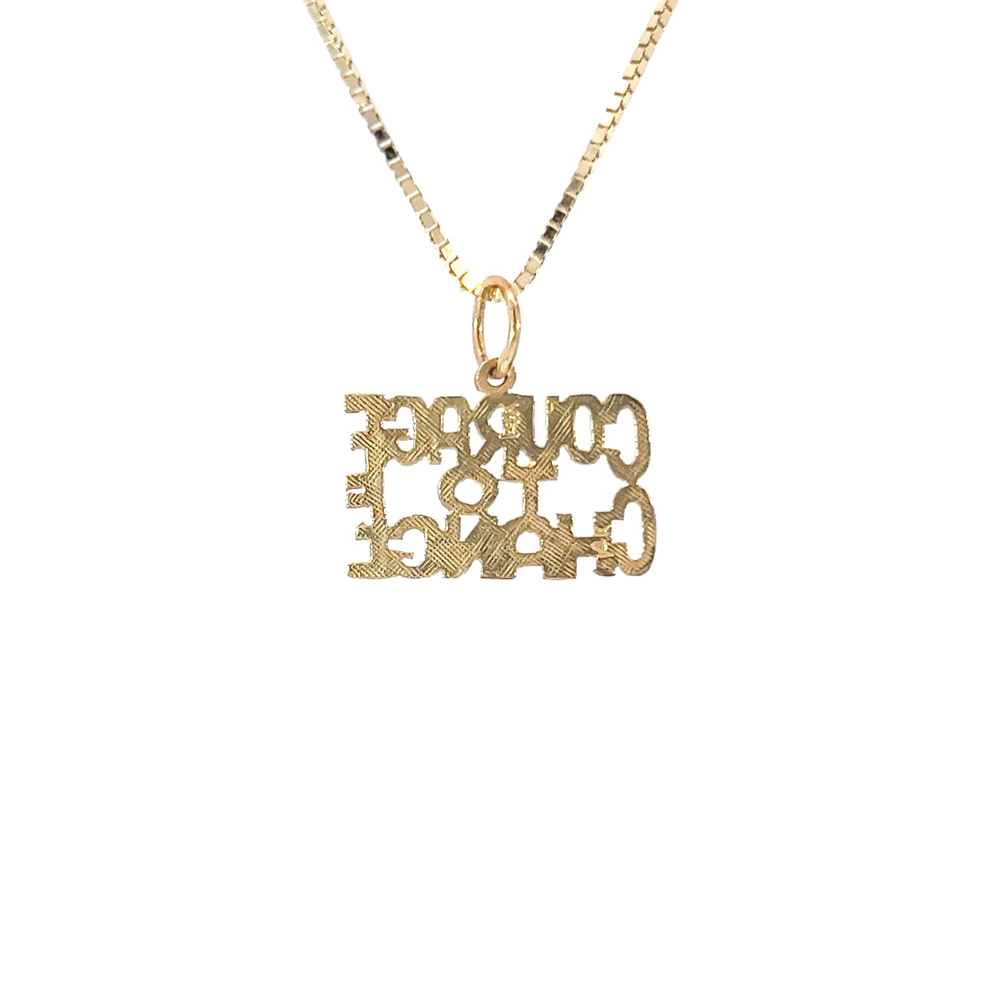 14K Gold, Sayings Pendant, "COURAGE TO CHANGE"