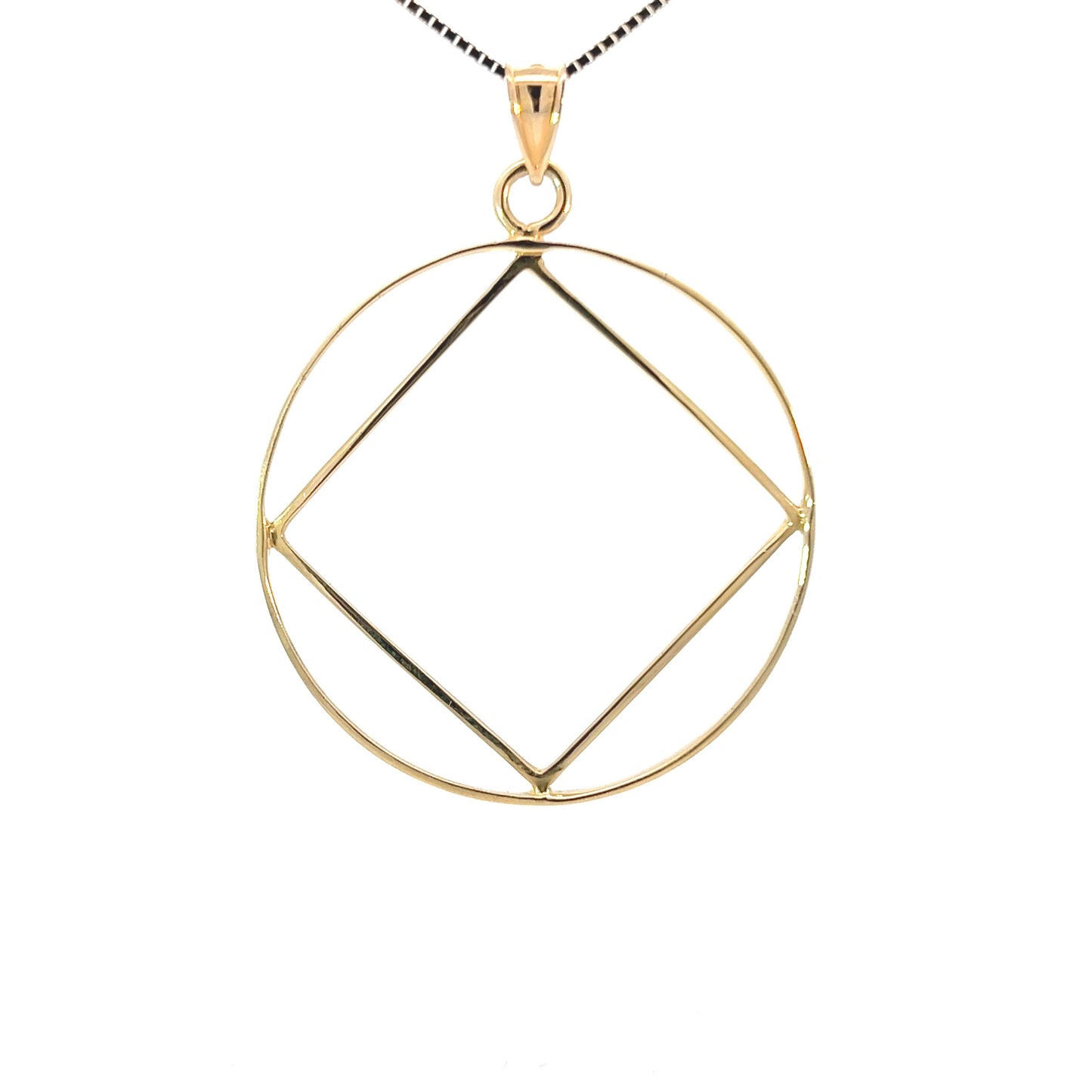 14k Gold Pendant, Narcotics Anonymous NA Symbol, Extra Large Size