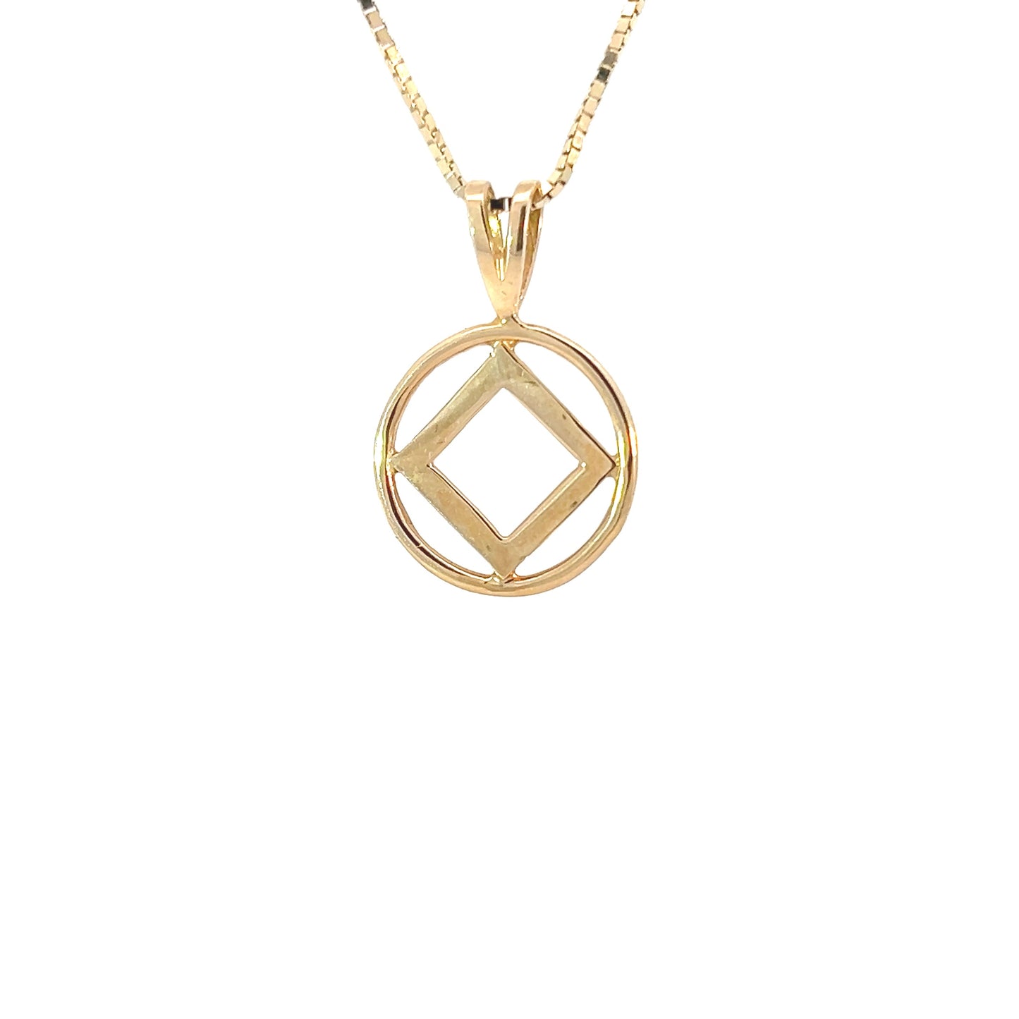 14k Gold Pendant, Narcotics Anonymous NA Symbol, Medium Size