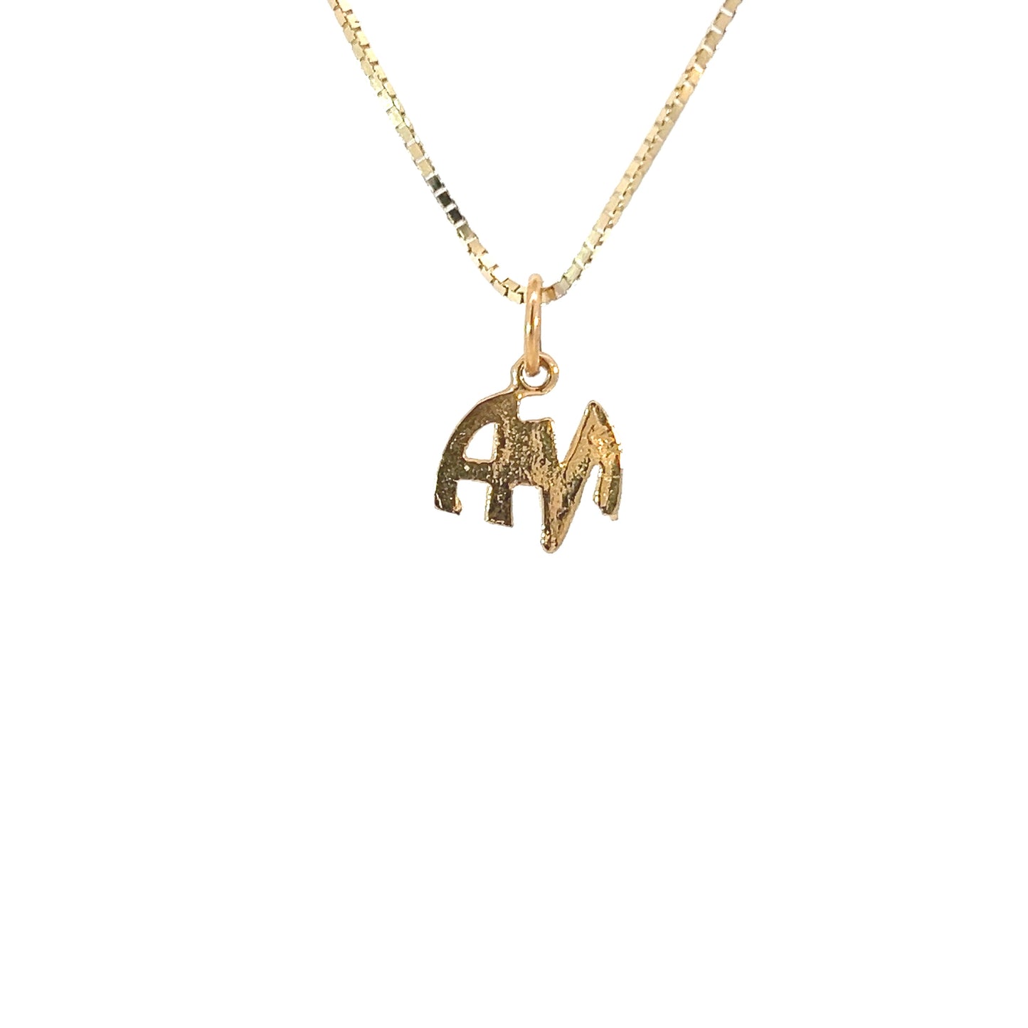 14k Gold Pendant, Small Narcotics Anonymous NA Initials
