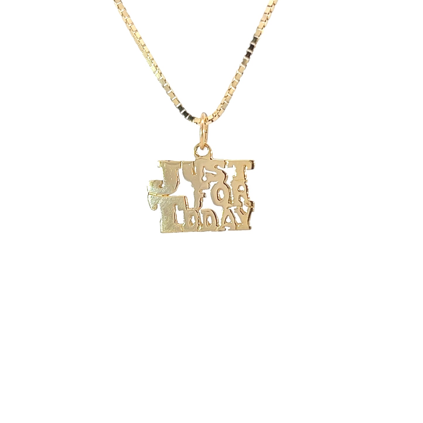 14k Gold, Sayings Pendant, "Just For Today"