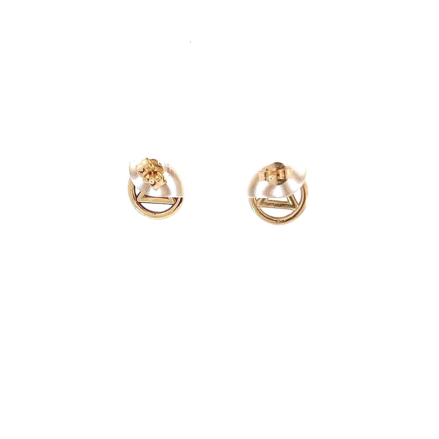 14k Gold Stud Earrings Alcoholics Anonymous AA Symbol Small