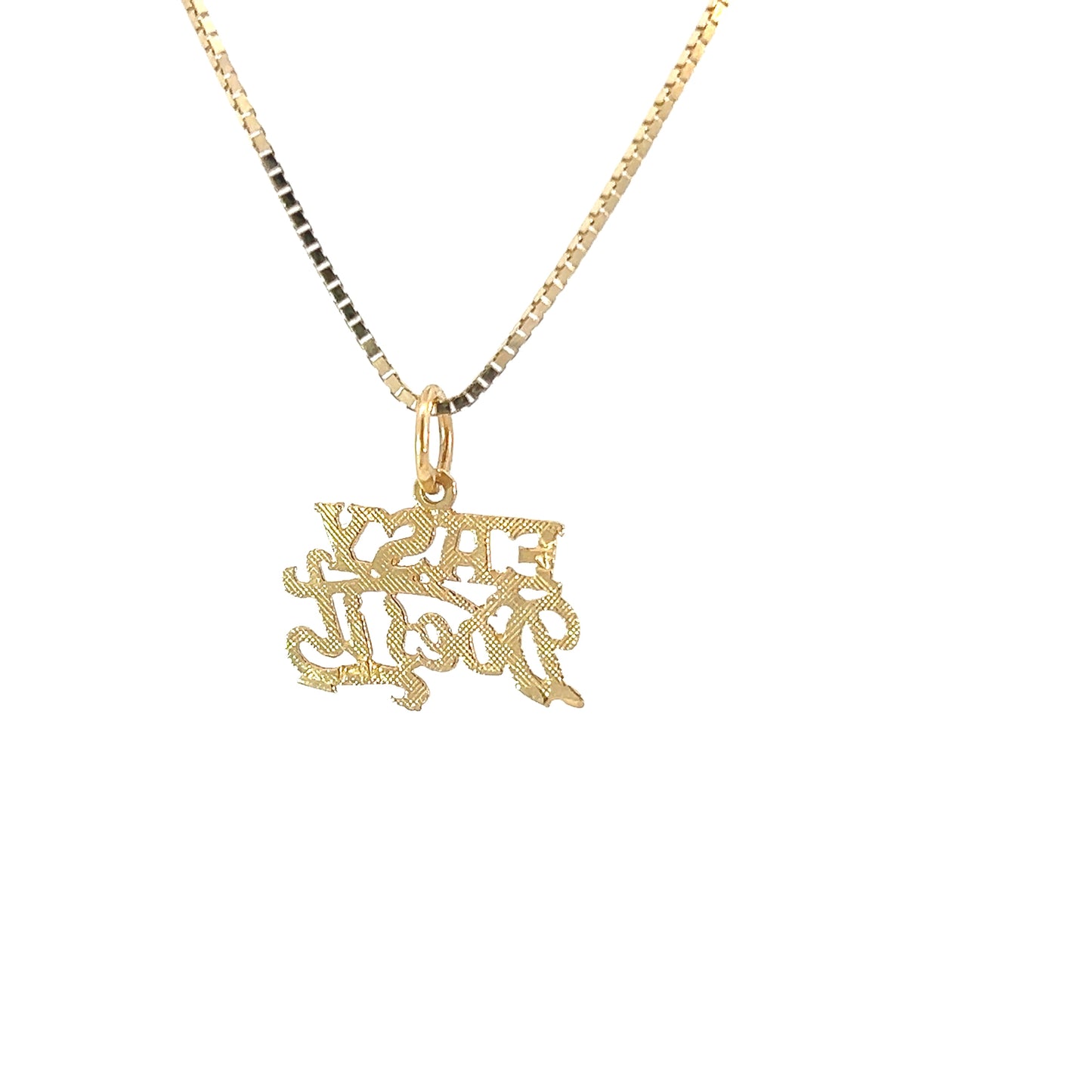 14k Gold, Sayings Pendant, "Easy Does It"
