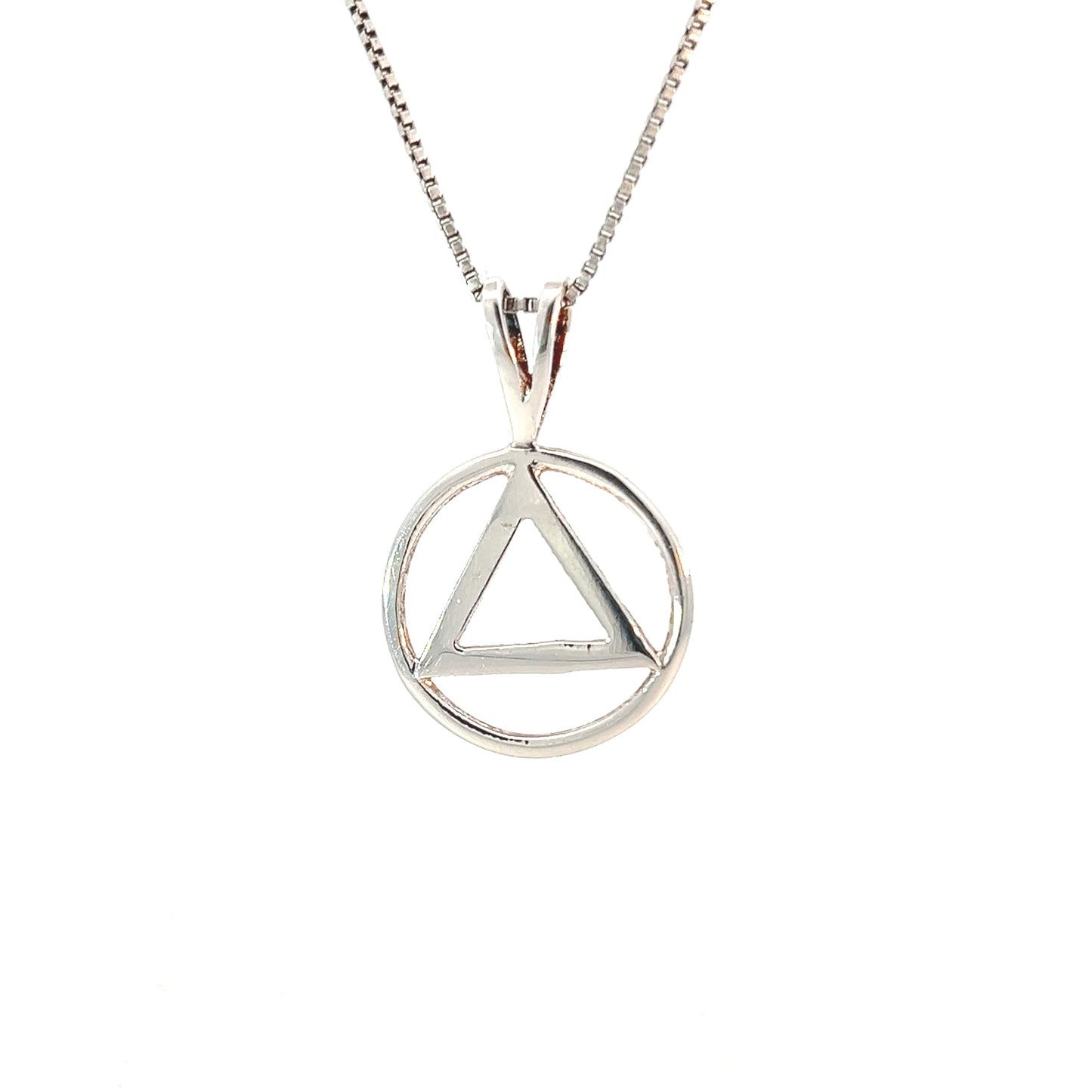 Sterling Silver Alcoholics Anonymous (AA) Symbol Pendant – Medium Size
