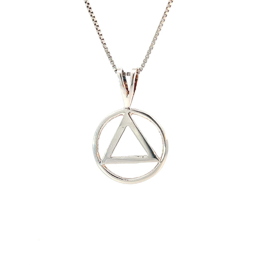 Sterling Silver Alcoholics Anonymous (AA) Symbol Pendant – Medium Size