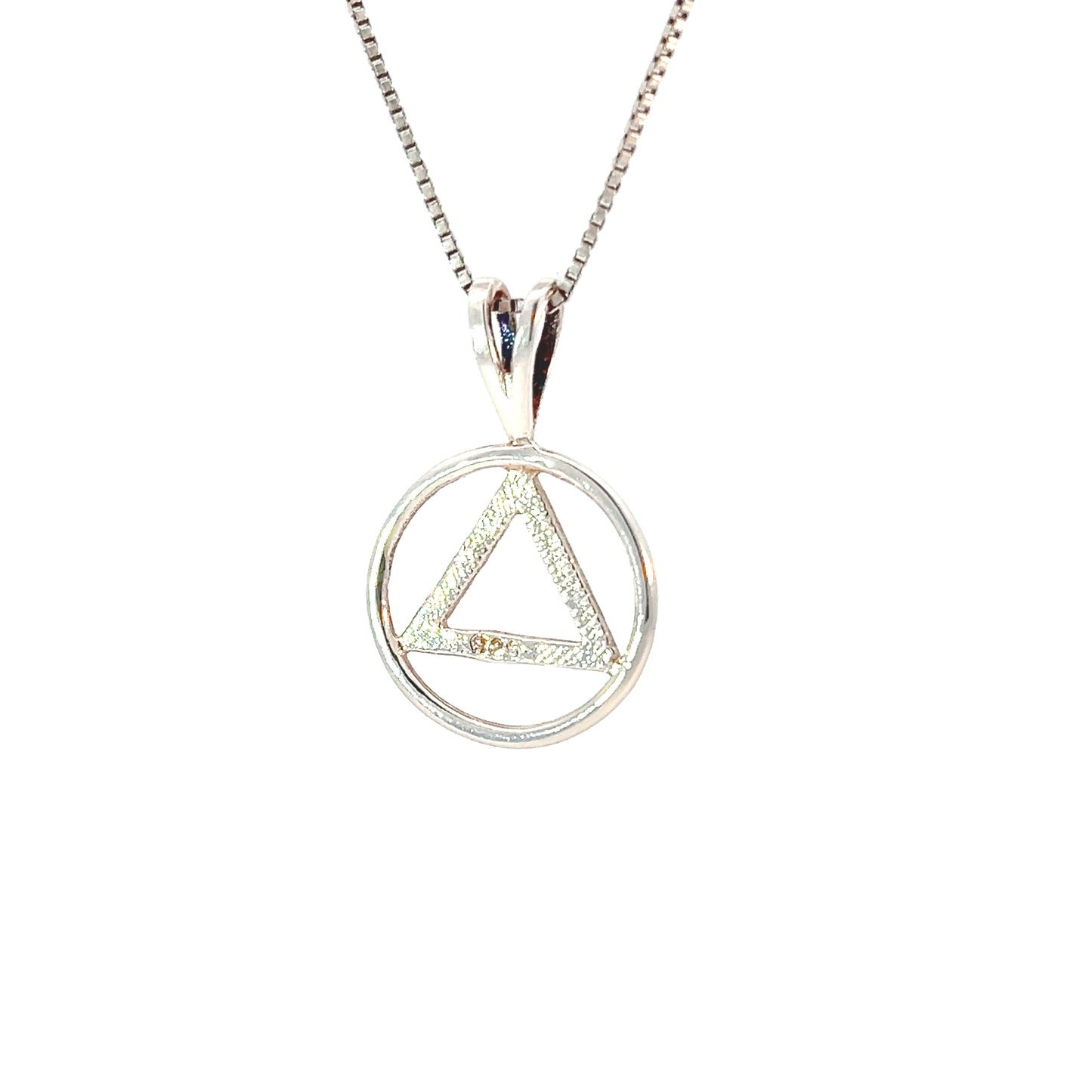 Sterling Silver Alcoholics Anonymous (AA) Symbol Pendant – Medium Size