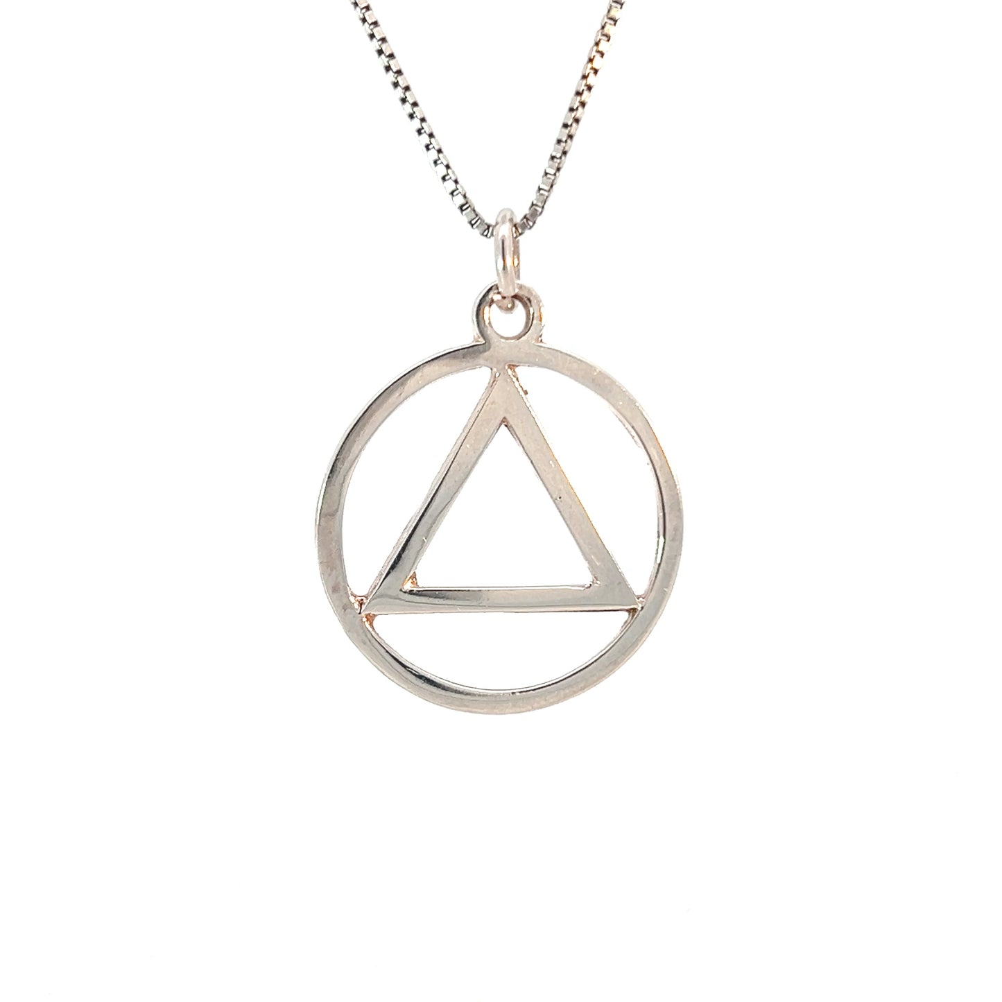 Sterling Silver AA Symbol Pendant – Flat Smooth Circle, Medium/Large Size, 2.1g