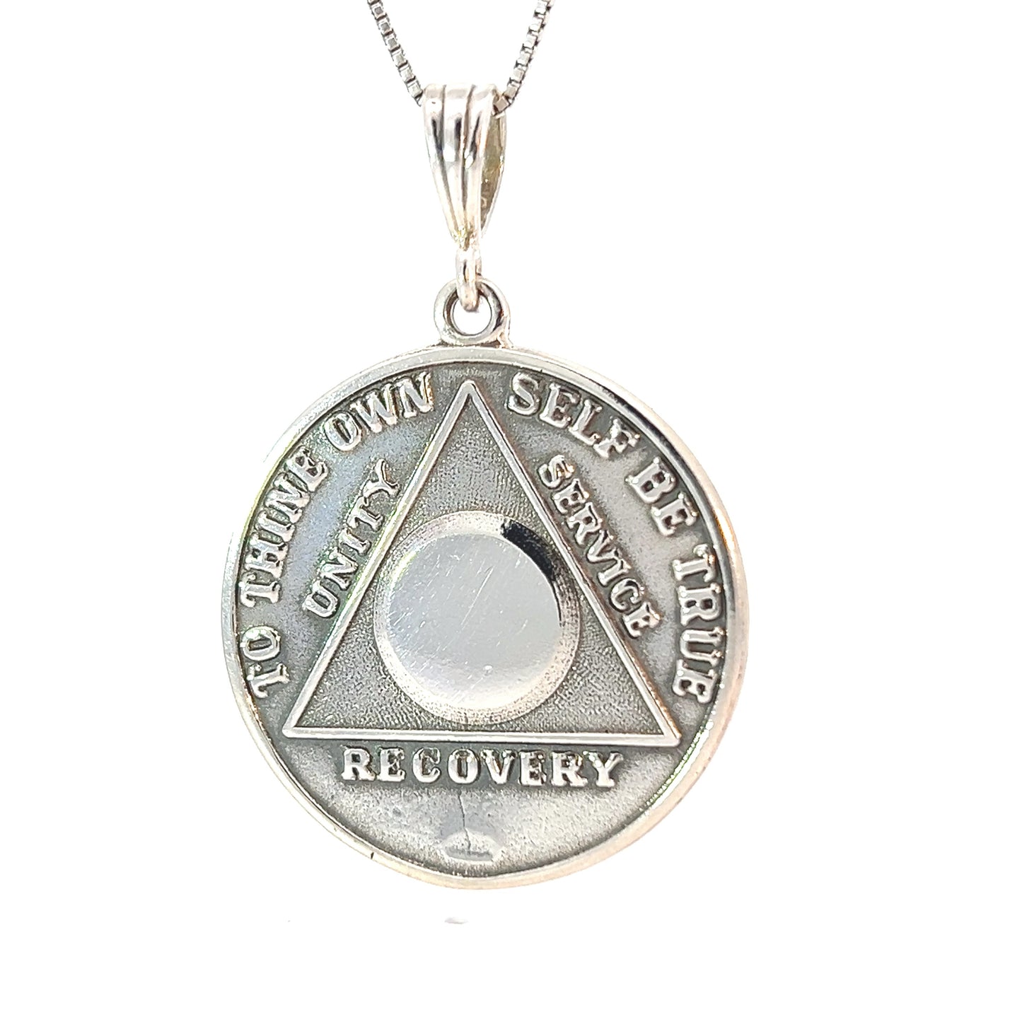 Sterling Silver Large Recovery Medallion – Blank Center for Custom Engraving