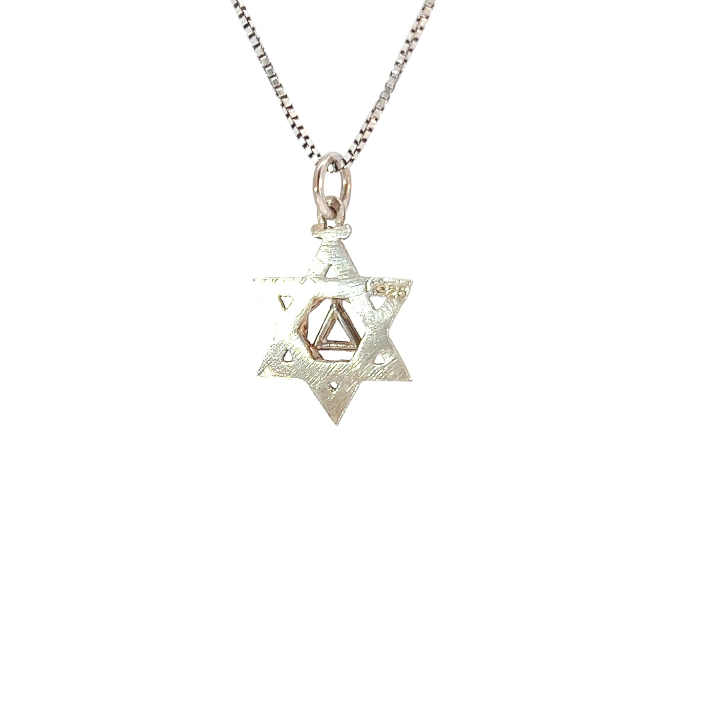 Sterling Silver AA Symbol Pendant in Star of David – 0.8g, Medium Size