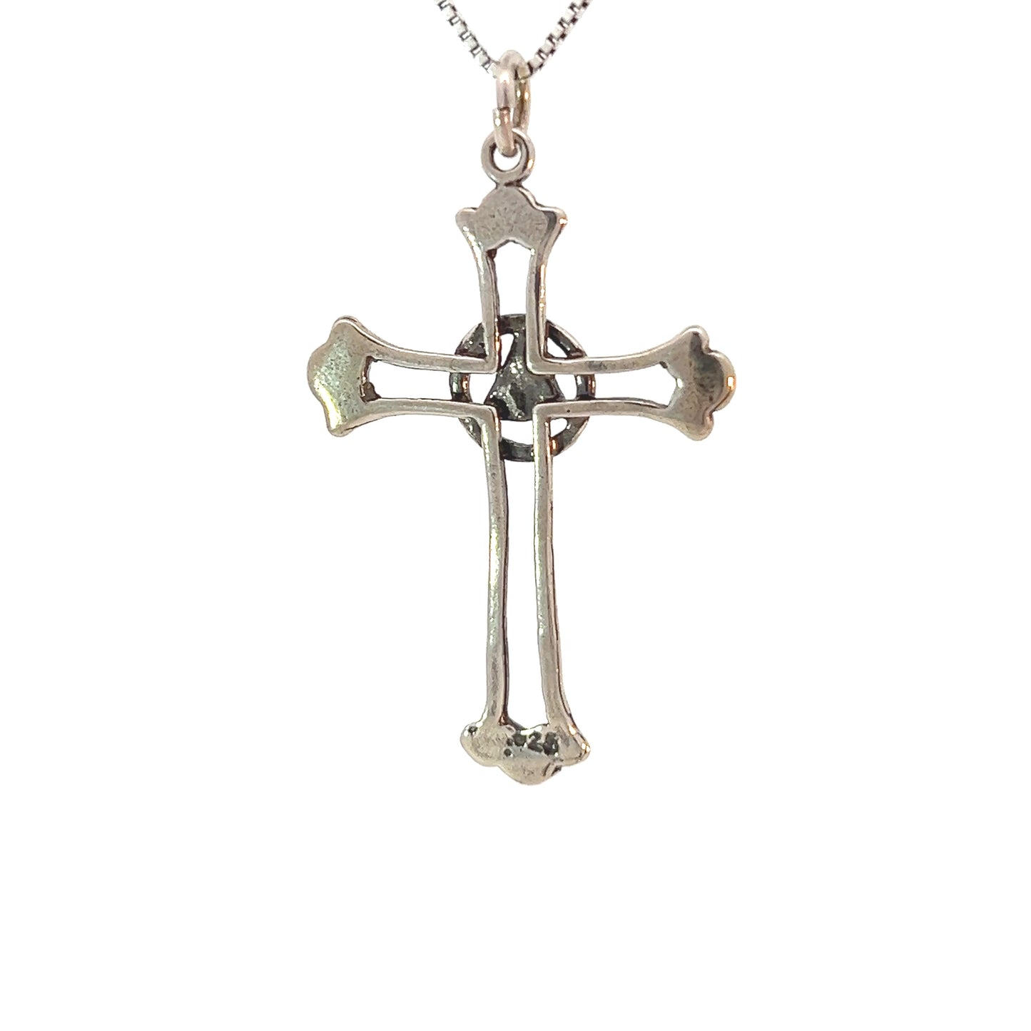 Sterling Silver AA Symbol Pendant with Solid Triangle in Open Cross – Recovery Jewelry