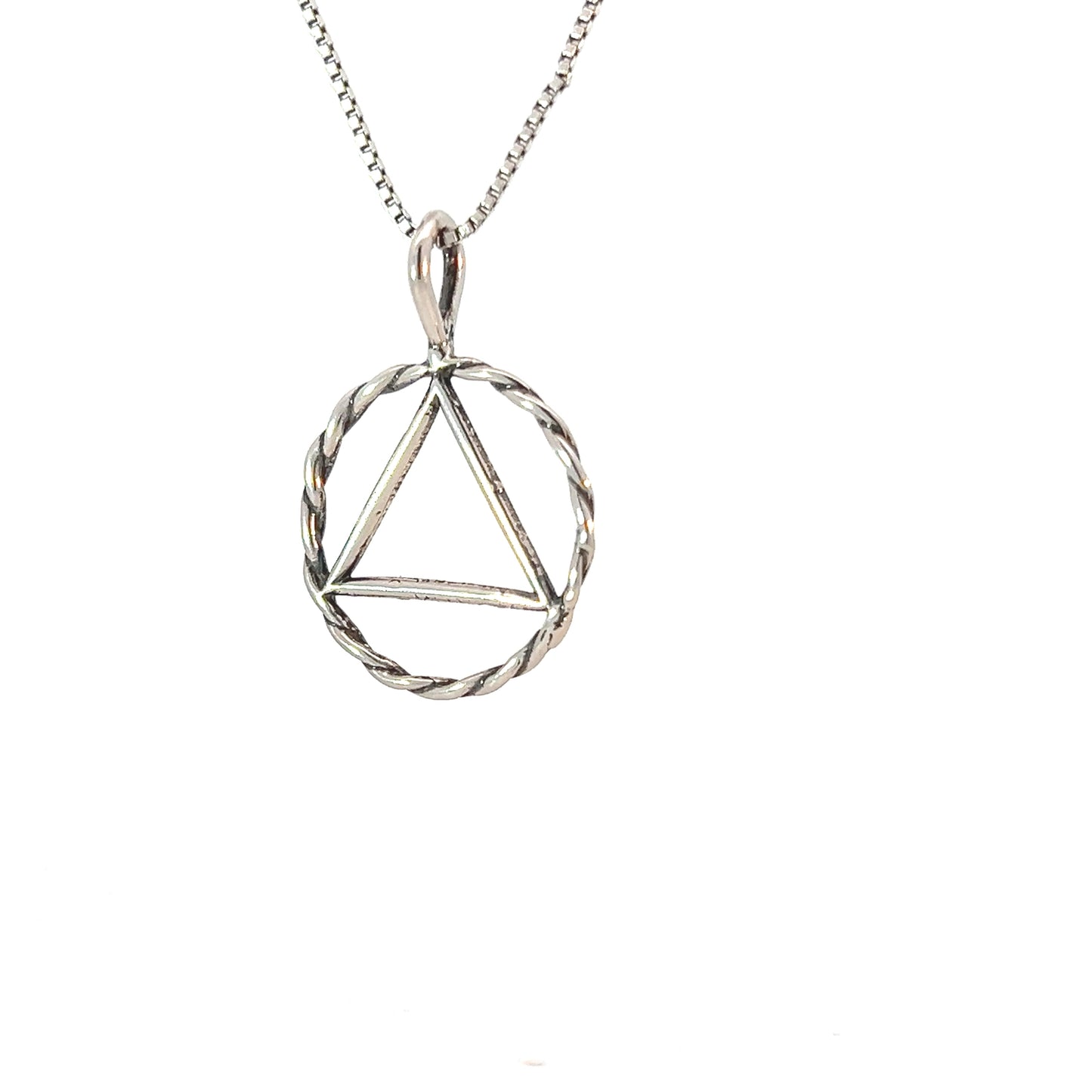 Sterling Silver Twist Wire Circle Pendant – Medium Size, 1.1g, Hand-Finished, High Polished