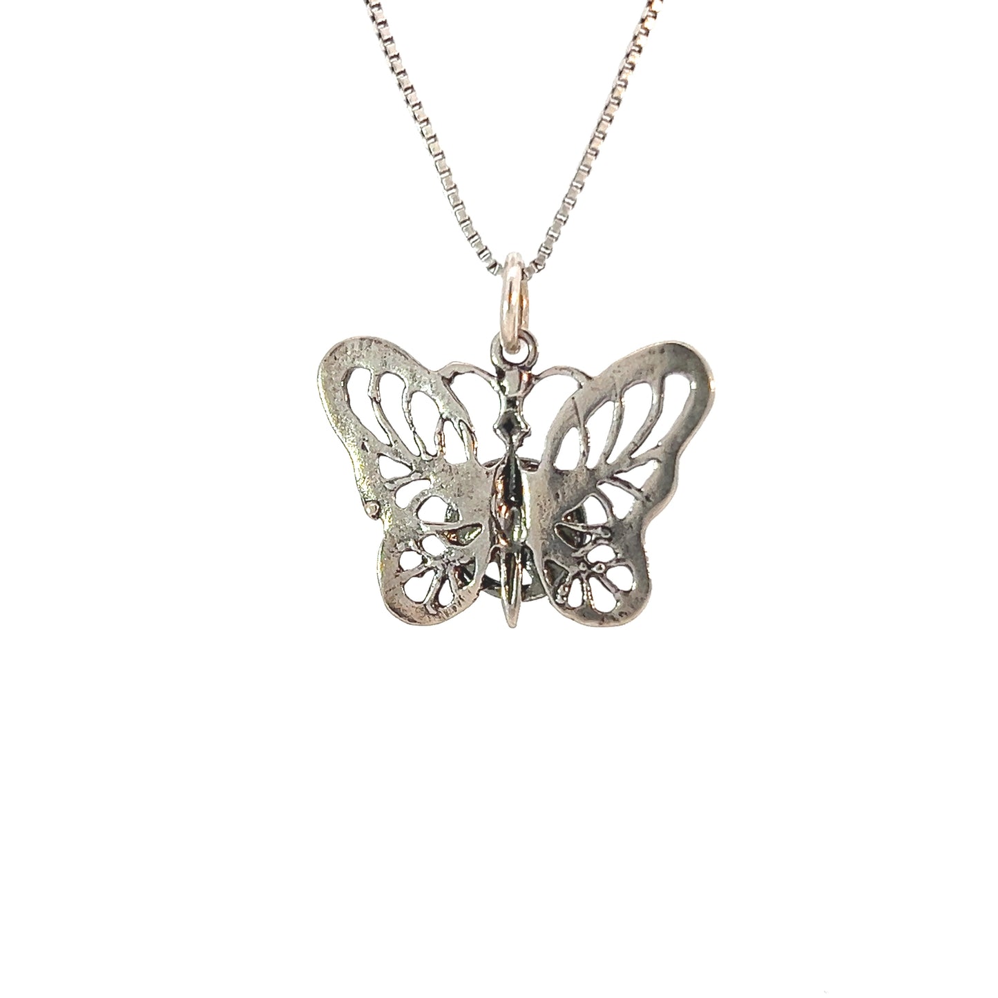 Sterling Silver AA Symbol Pendant with Beautiful Butterfly – Medium Size