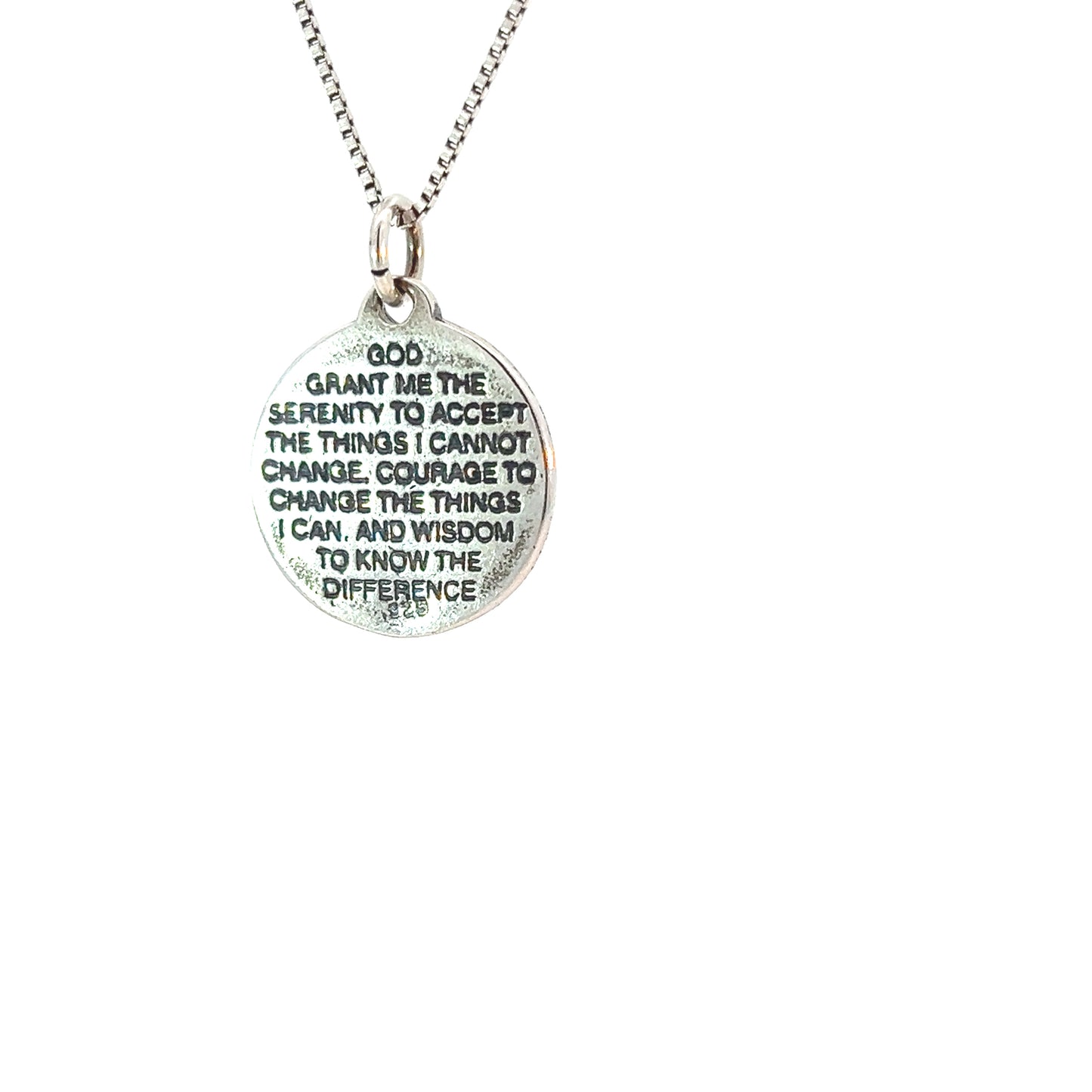 Mini Recovery Medallions, Your Choice of Blank, 24 Hour or Years 1-20, 25 & 30, Sterling Silver, Serenity Prayer on Back