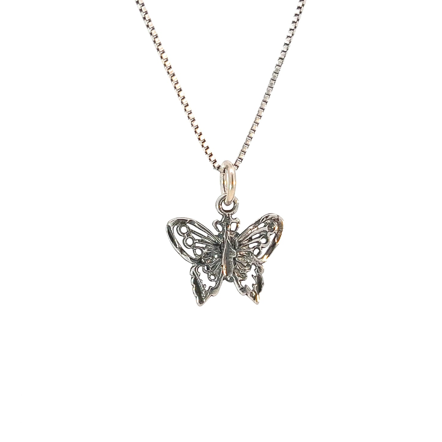 Sterling Silver AA Symbol Pendant on Small Butterfly – Recovery Jewelry