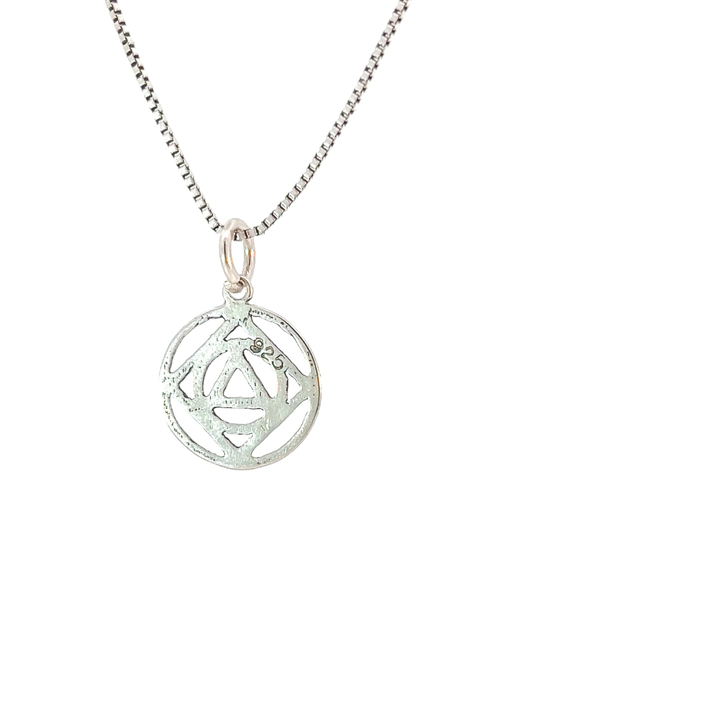 Sterling Silver AA & NA Dual Symbol Pendant – Medium Size Recovery Jewelry
