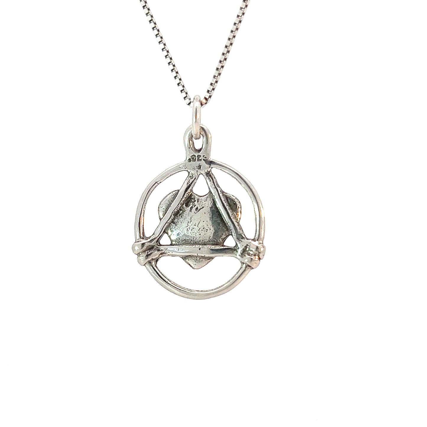 Sterling Silver AA "Love & Service" Pendant with Textured Heart – 2.8g, Made in USA