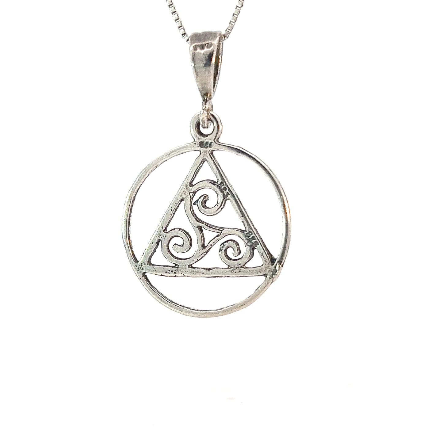 Sterling Silver AA Pendant with Celtic Symbol – Textured Finish, 2.7g, Medium Size, Made in USA