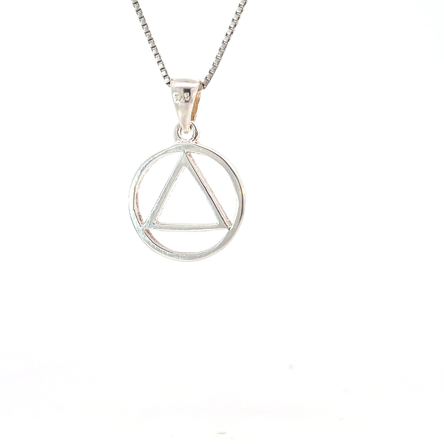 Sterling Silver AA Symbol Pendant – Thick Style, Medium Size, 2.1g High-Polished Finish