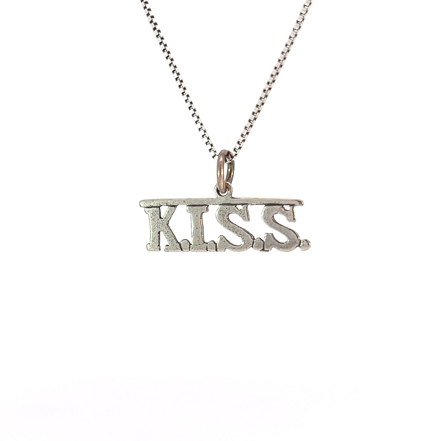 Sterling Silver, Sayings Pendant, "K.I.S.S." Keep it Simple