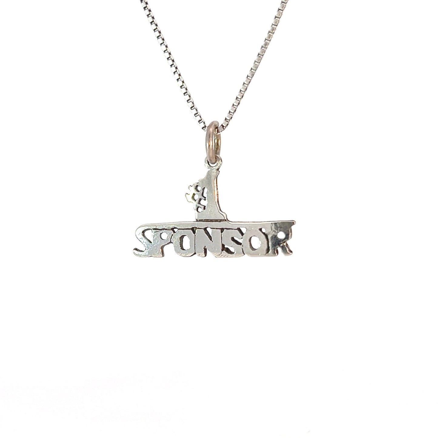 Sterling Silver, Sayings Pendant, "#1 Sponsor"