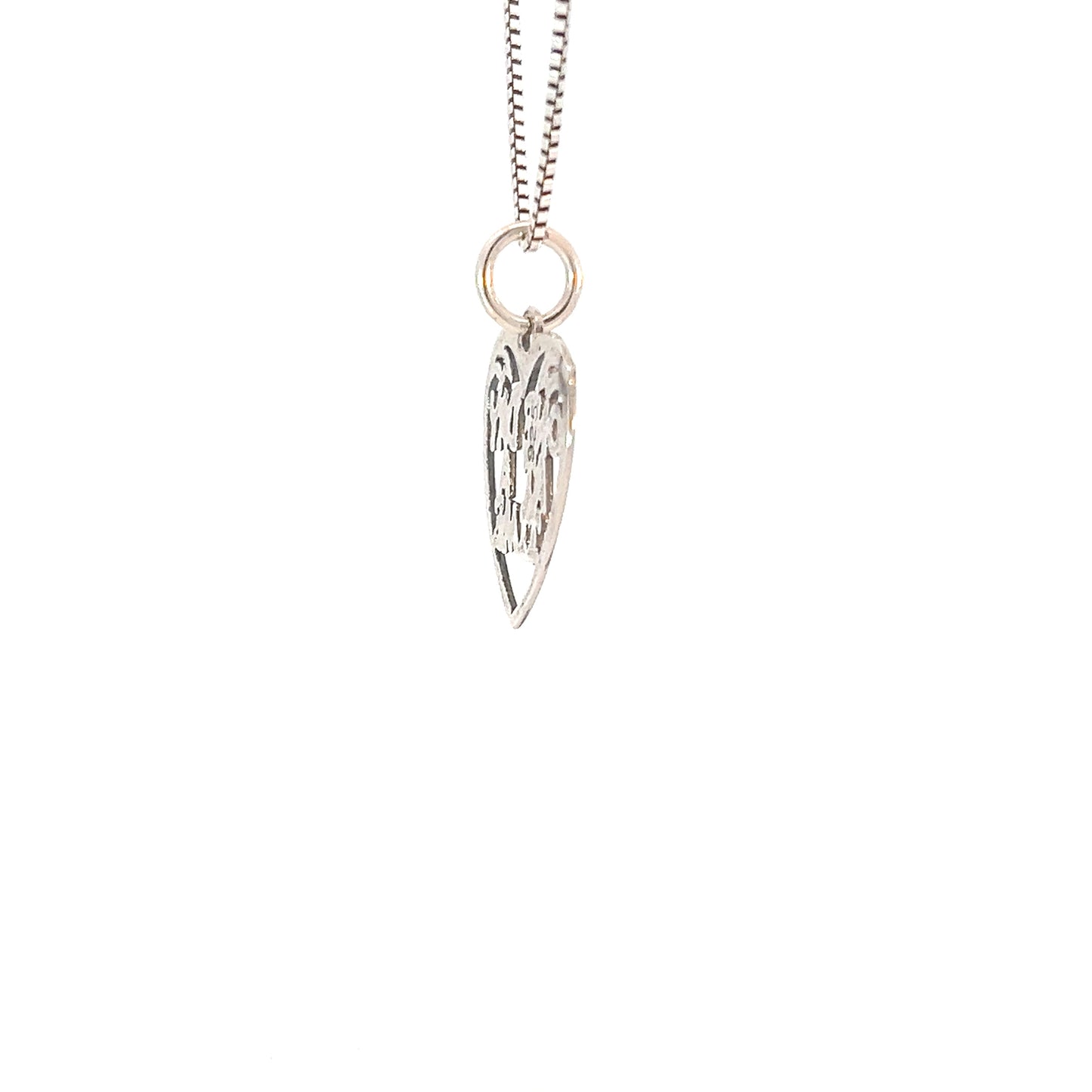 Sterling Silver, Sayings Pendant, Heart with "One Day At A Time"