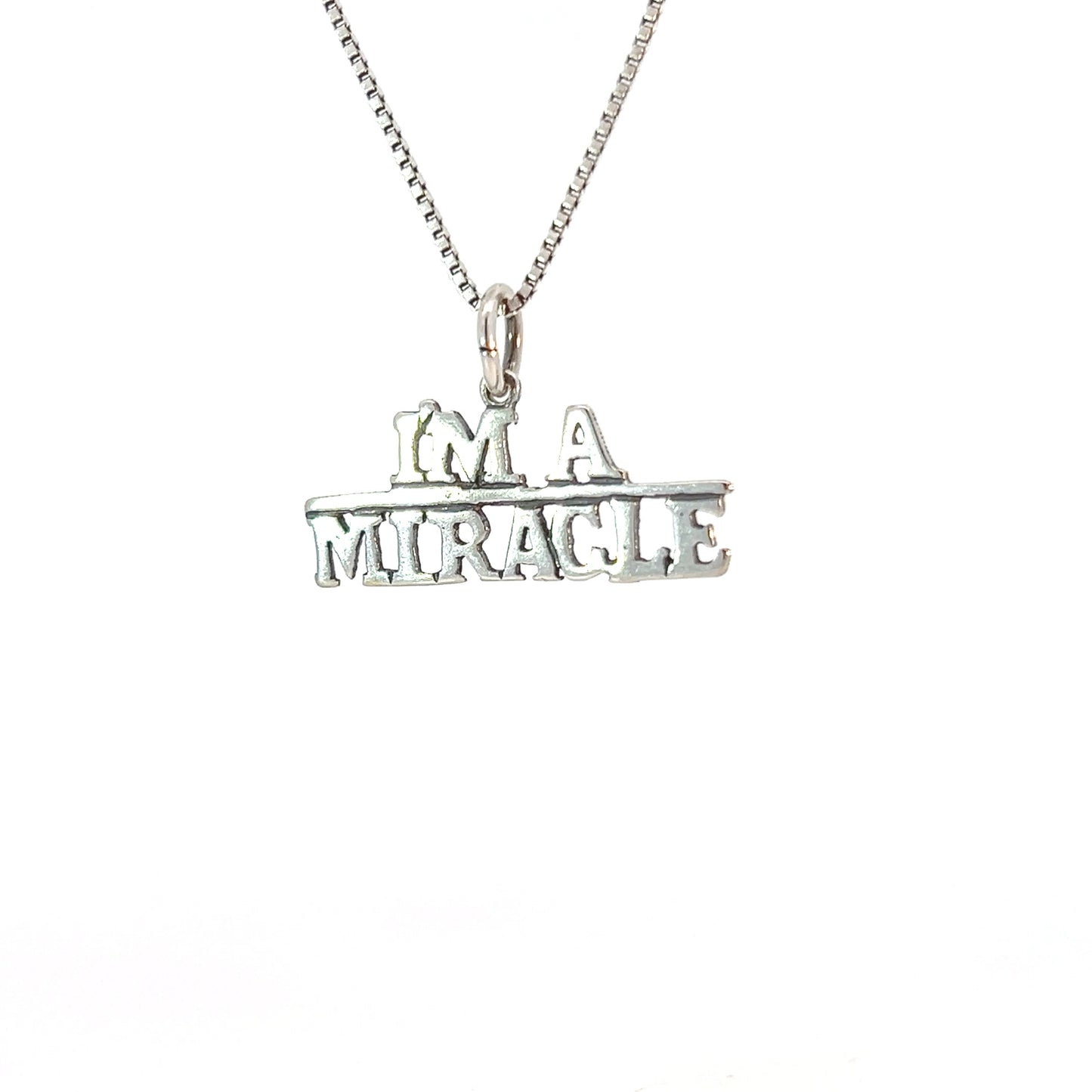 Sterling Silver, Sayings Pendant, "I'M A MIRACLE"