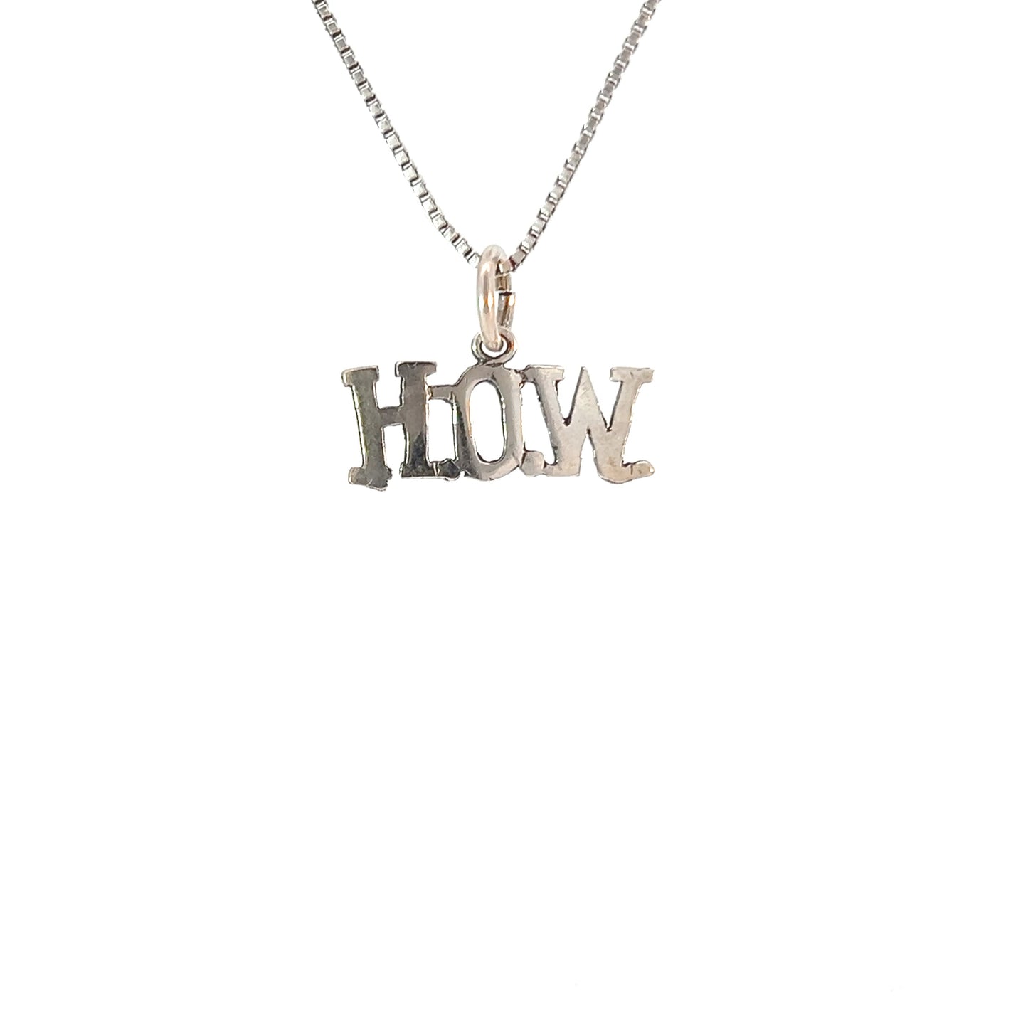 Sterling Silver, Sayings Pendant, "H.O.W."